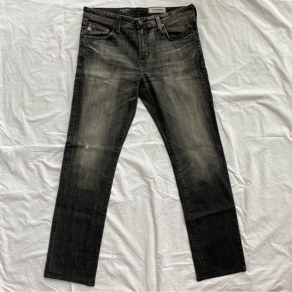 AG Adriano Goldschmidt The Graduate Tailored Leg Black Jeans | Size 32x34